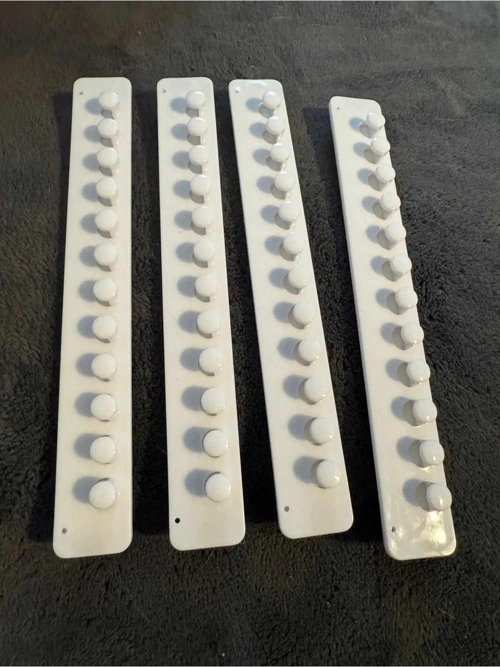 4 White Self Adhesive Necklace Organizer Holders 12 Peg Jewelry Hanger Wall moun